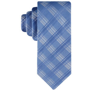 Calvin Klein Men Ben Plaid Tie Blue
